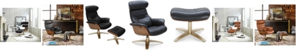 Furniture Annaldo Leather Swivel Chair & Ottoman Collection